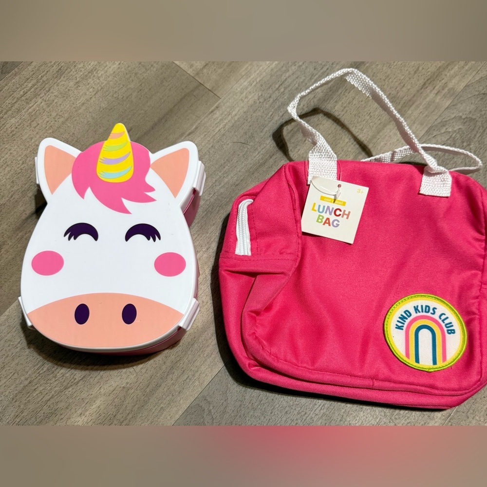 FREE with $15+ bundle  Pink Unicorn Lunch Bag Set - Picture 2 of 2